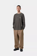 CTA CARHARTT WIP L/S VISTA WAFFLE BLACK