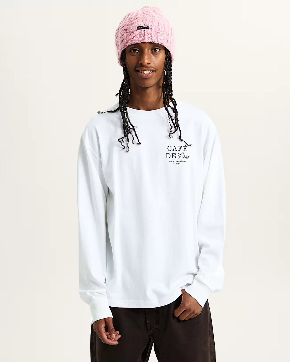 VANS CAFE VANS  L/S WHITE
