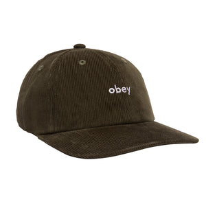 OBEY LOWERCASE CORD KOMBU GREEN CAP