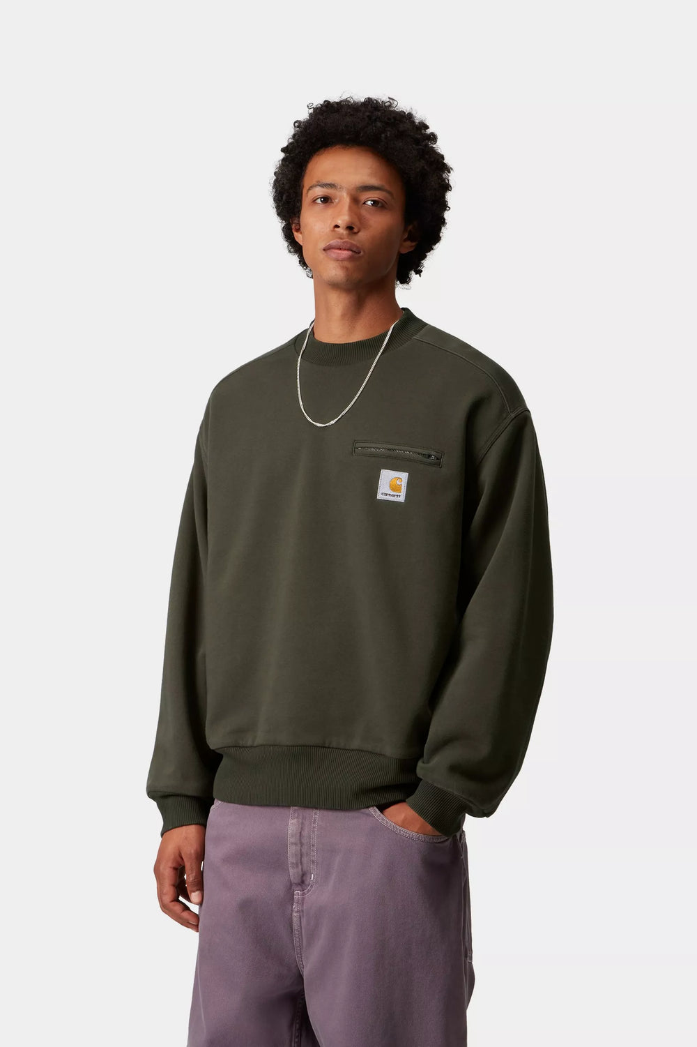 CREW CARHARTT WIP DETROIT OLIVE STONE