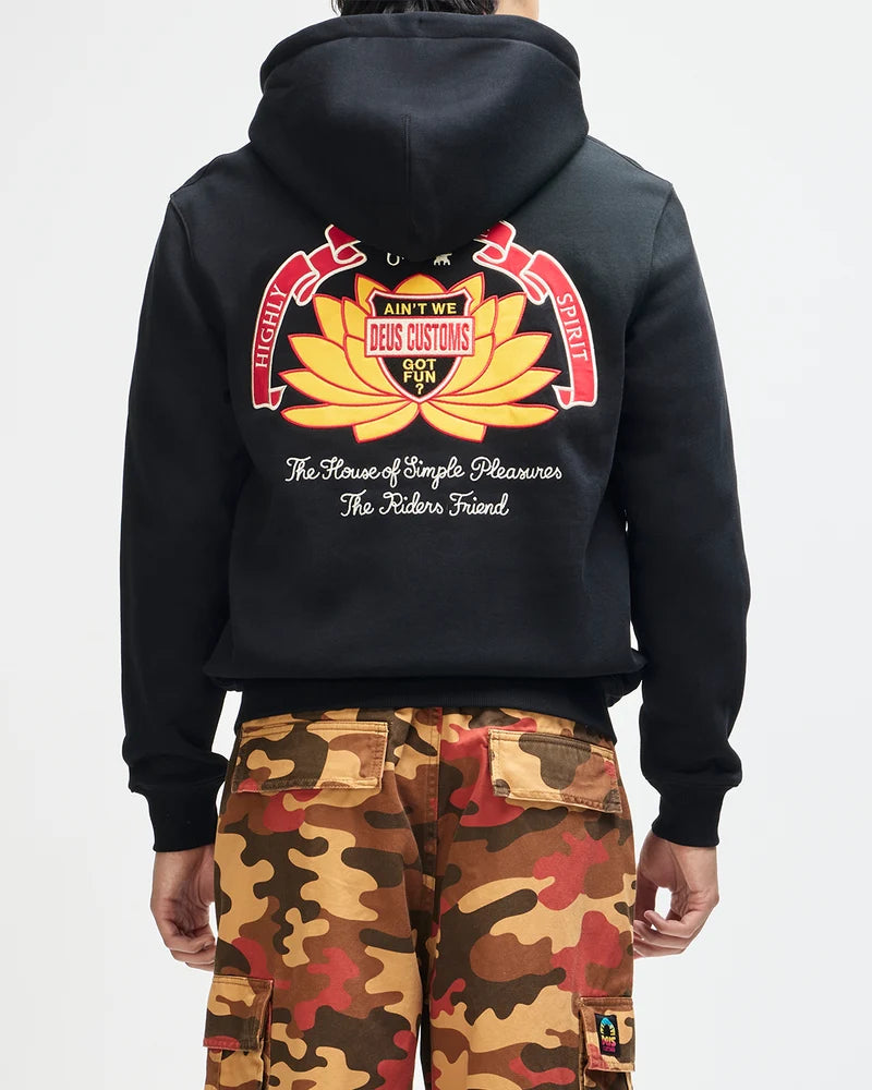ZIP HOOD DEUS SACRED CREST BLACK