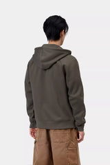 HOOD ZIP CARHARTT WIP CHASE SHUNGITE/GLD