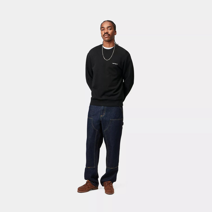 CREW CARHARTT WIP SCRIPT EMB BLACK
