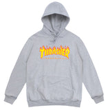 HOOD THRASHER FLAME LOGO GREY