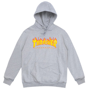 HOOD THRASHER FLAME LOGO GREY