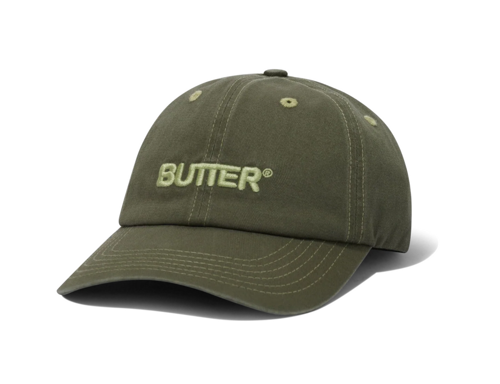 GORRA BUTTER ROUNDED LOGO WASHED ARMY