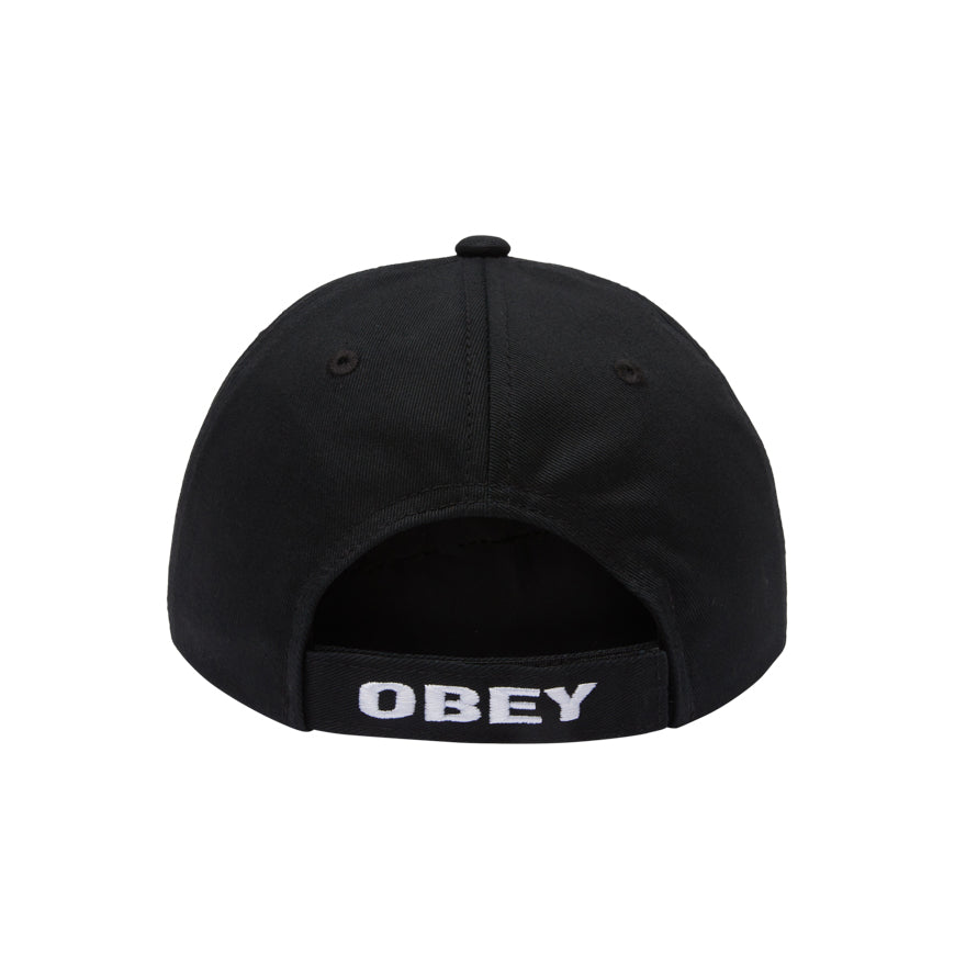 OBEY STAR 6P VELCRO BLACK CAP