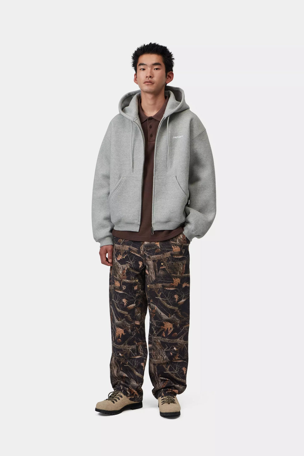 HOOD ZIP CARHARTT WIP EBBERT GREY HEATHE