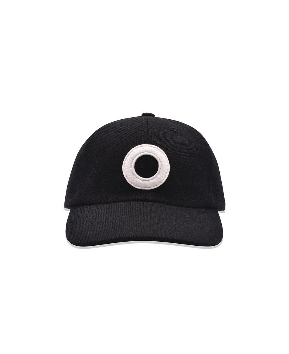 POP O 6 PANEL BLACK CAP