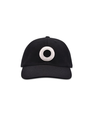 POP O 6 PANEL BLACK CAP