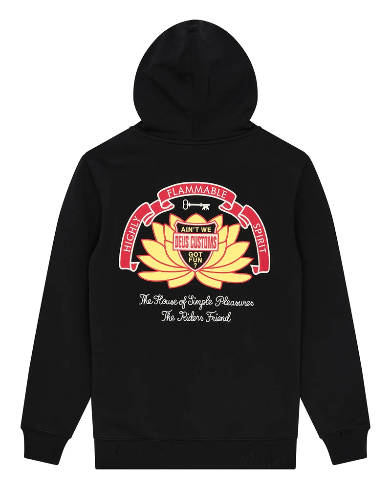 ZIP HOOD DEUS SACRED CREST BLACK
