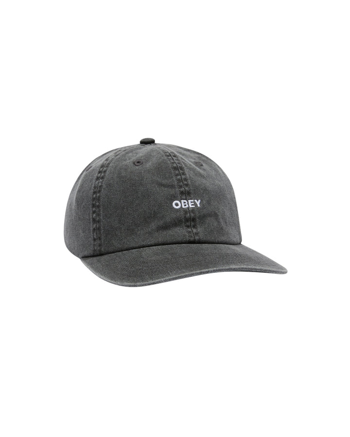 OBEY BOLD LABEL 6P PIGMENT BLACK CAP