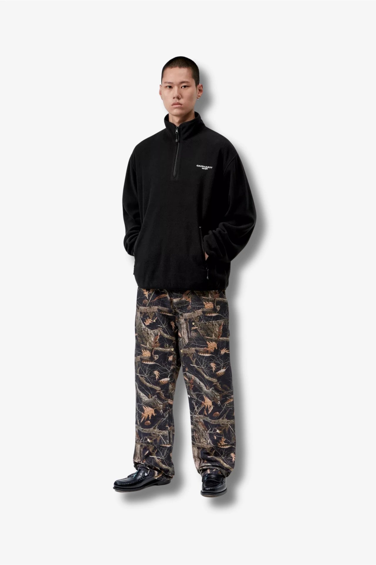 CARHARTT WIP EDMORE HALF ZIP  BLACK