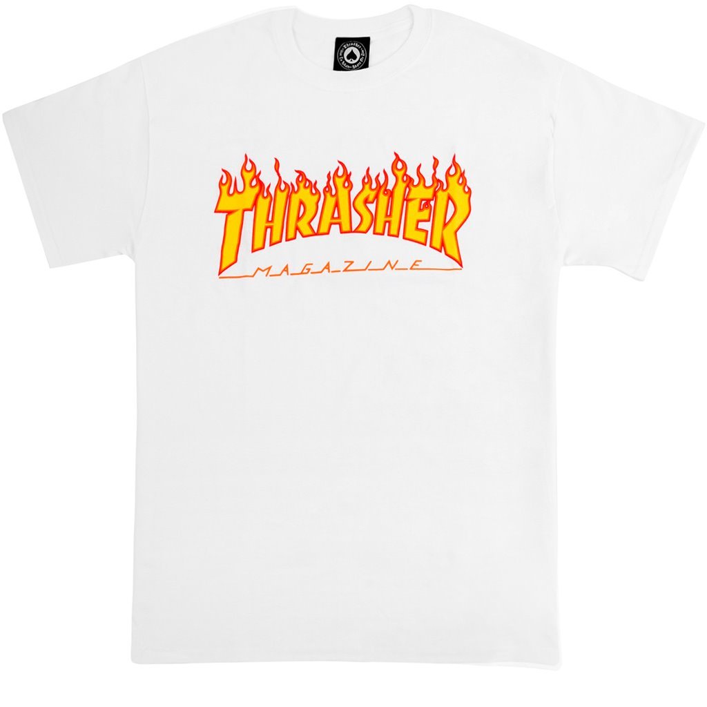 CTA THRASHER FLAME LOGO WHT