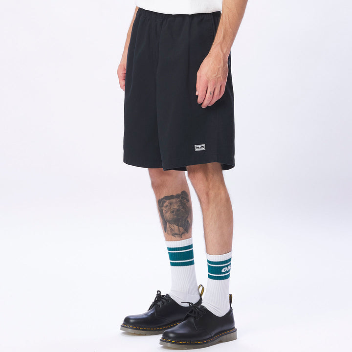 SHORT OBEY EASY RELAXED TWILL BLACK
